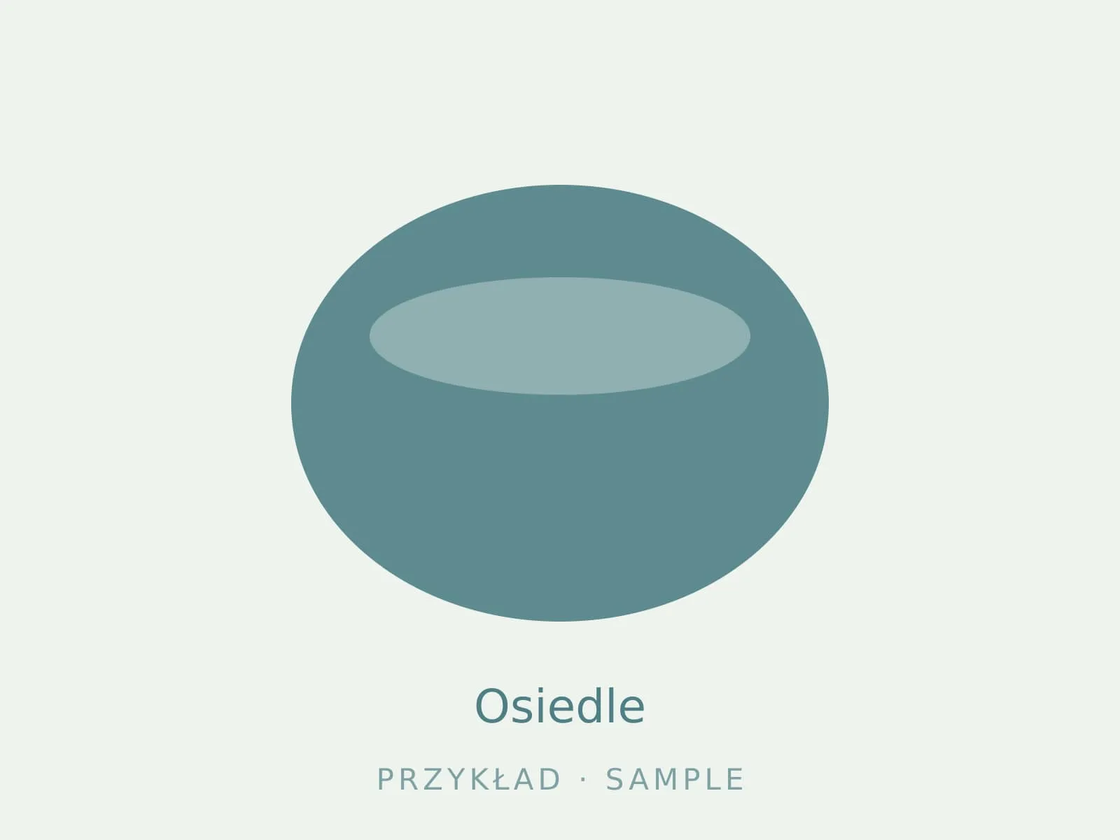 Plan osiedla z zaznaczonymi terenami zielonymi