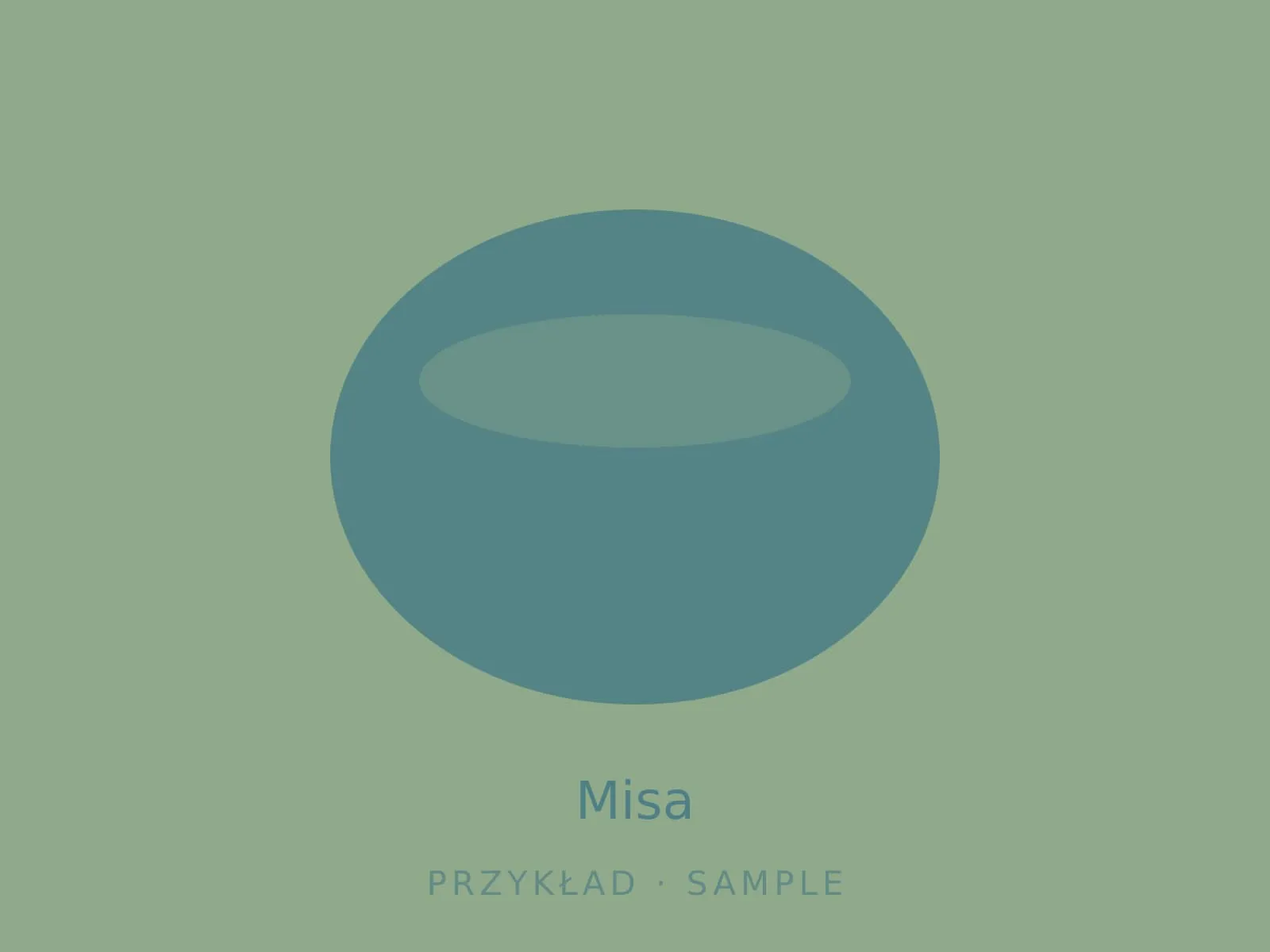 Turkusowa misa na szałwiowym tle