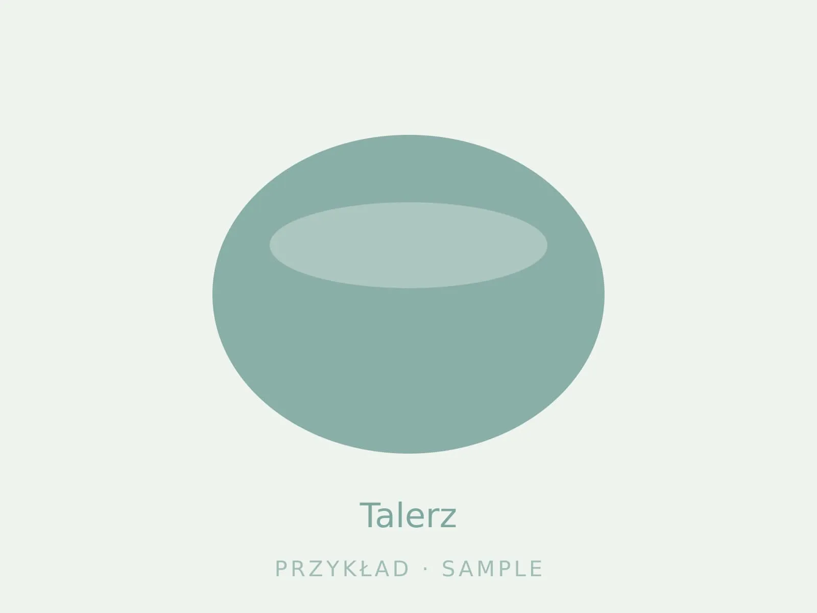 Seledynowy talerz na jasnym tle